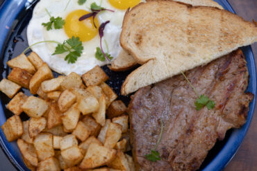 Steak and eggs